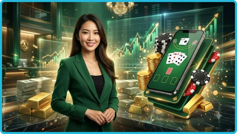 Cách chơi blackjack - bộ bài với Át và K, biểu tượng chiến thắng